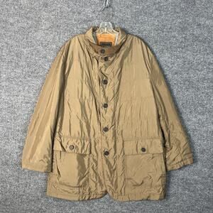 Canali Mens Rain & Wind Tech Jacket Sz 58 XL Brown Water Resistant Insulated